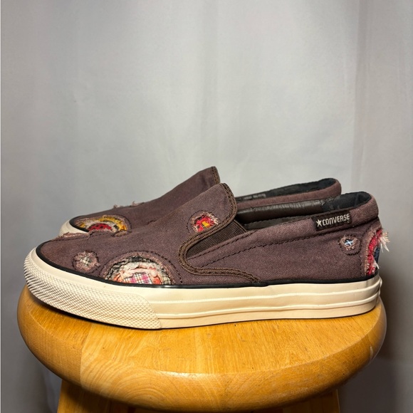 Converse Distressed Patchwork Slip-On Sneakers Y2K Grunge Aesthetic Women’s 8.5 - Picture 7 of 9